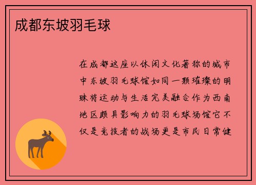 成都东坡羽毛球